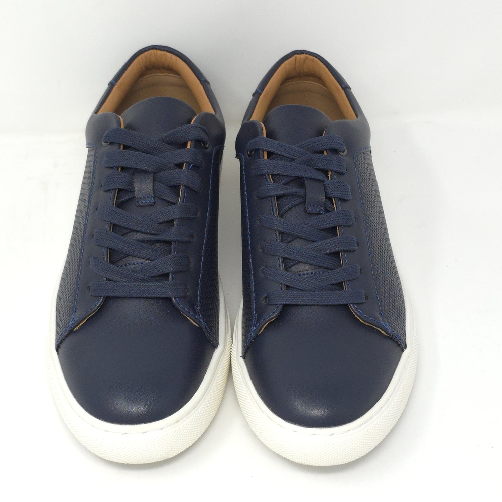 Alfani Adairr Navy Embossed Leather Sneakers 8M - Picture 5 of 6
